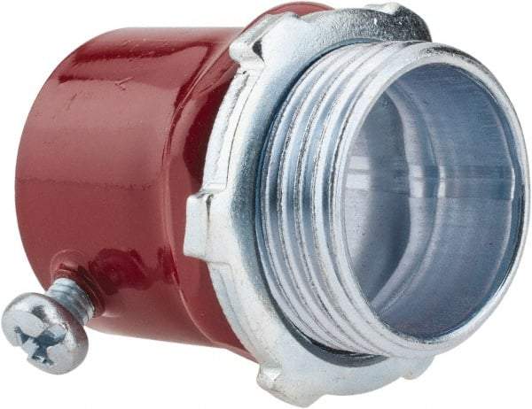 Thomas & Betts - 1" Trade, Steel Set Screw Straight EMT Conduit Connector - Noninsulated - Exact Tool & Supply
