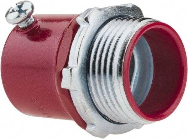 Thomas & Betts - 1" Trade, Steel Set Screw Straight EMT Conduit Connector - Insulated - Exact Tool & Supply