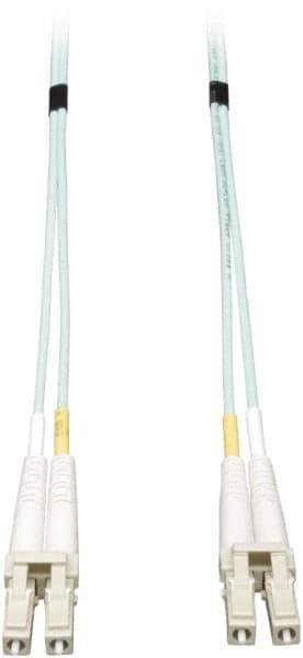Tripp-Lite - 10' Long, LC/LC Head, Multimode Fiber Optic Cable - Aqua, Use with LAN - Exact Tool & Supply