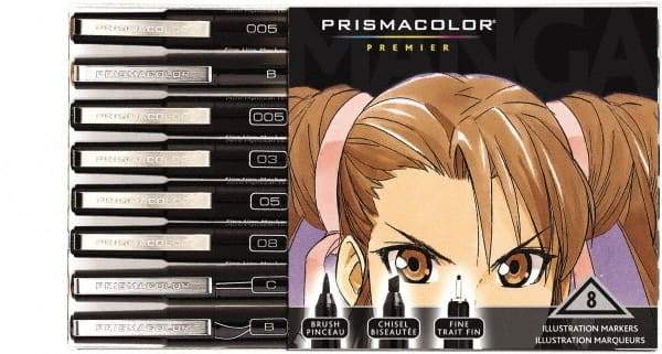 Prismacolor - Black, Sepia Art Marker - Brush Tip, Alcohol Based Ink - Exact Tool & Supply