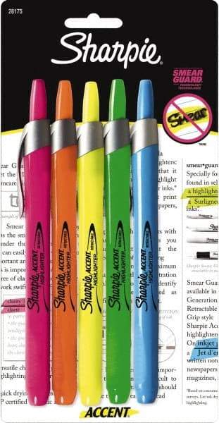 Sharpie - Assorted Colors, Highlighter - Chisel Tip, AP Nontoxic Ink - Exact Tool & Supply