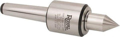 Royal Products - MT5 Morse Taper, 2.45" Head Diam Live Center - 5,000 Max RPM, 2.78" Head Length, 1-1/4" Point Diam, 2.35" Point Len, 1,230 Lb Max Workpc, Long Point - Exact Tool & Supply
