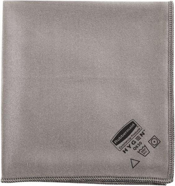 Rubbermaid - Dry Microfiber Wipes - Packet, 16" x 16" Sheet Size, Gray - Exact Tool & Supply