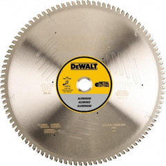 DeWALT - 14" Diam, 1" Arbor Hole Diam, 100 Tooth Wet & Dry Cut Saw Blade - Steel, Crosscutting Action, Standard Round Arbor - Exact Tool & Supply