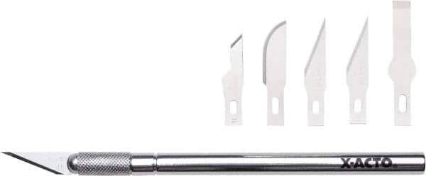 X-ACTO - Stainless Steel Hobby Knife with 5 Blades - #11 Blade - Exact Tool & Supply