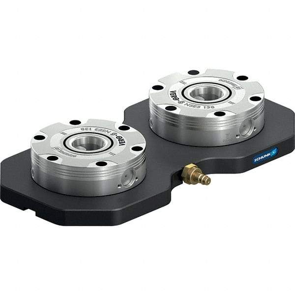 Schunk - NSL Manual CNC Quick Change Clamping Module - 2 Module Center, Top Mount, 7,500 kN Retention Force, 6 bar (87 Lb/Sq In) Unlocking Pressure, 0.005mm Repeatability - Exact Tool & Supply