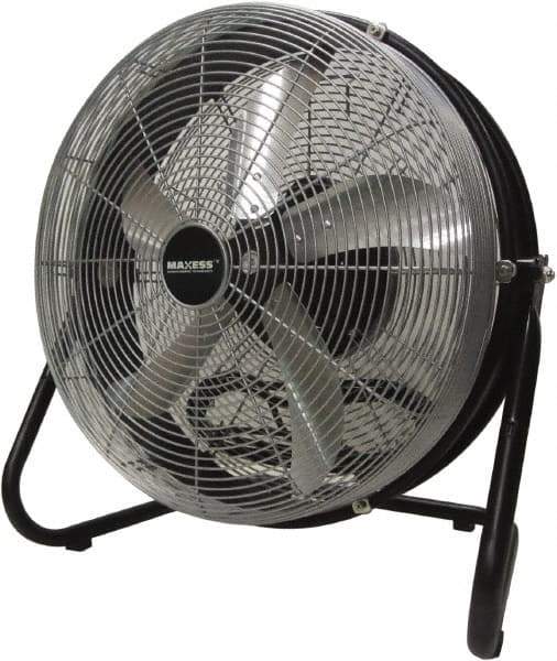 Maxess Climate Control Technologies - 18" Blade, 5/64 hp, 1,550, 2,000 & 2,680 CFM, Oscillating Industrial Circulation Fan - Floor Stand, 120 Volts, 3 Speed - Exact Tool & Supply