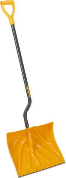 True Temper - 18 Inch Wide Blade x 13-3/4 Inch High Blade Snow Shovel - 36 Inch Long Metal Shaft Handle with Poly D-Grip - Exact Tool & Supply