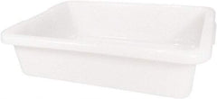 Rubbermaid - 4.6 Gal, White Polyethylene Tote Container - Nesting, 20" Long x 15" Wide x 5" High - Exact Tool & Supply