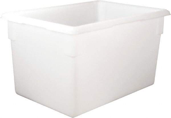 Rubbermaid - Rectangular, White Polyethylene Food Tote Box - 15" High x 18" Wide x 26" Long, with Snap-On Lid - Exact Tool & Supply