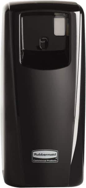 Rubbermaid - 0.019 Cu Ft Coverage, Black Metered Aerosol Dispenser - D Battery Required - Exact Tool & Supply