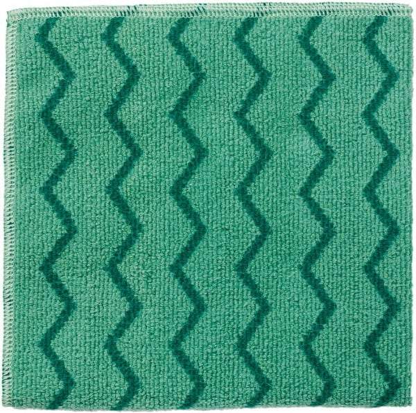 Rubbermaid - Dry Microfiber Wipes - Packet, 16" x 16" Sheet Size, Green - Exact Tool & Supply