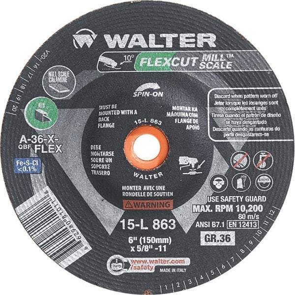 WALTER Surface Technologies - 6" Diam, 36 Grit Surface Grinding Wheel - Exact Tool & Supply