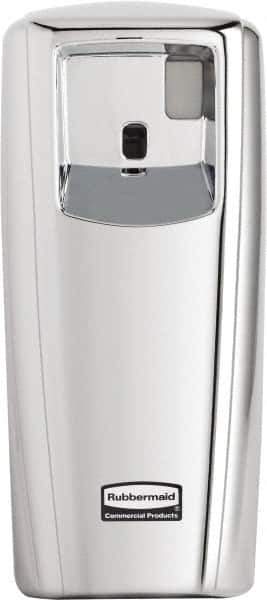 Rubbermaid - 0.019 Cu Ft Coverage, Chrome Metered Aerosol Dispenser - D Battery Required - Exact Tool & Supply