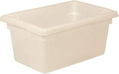 Rubbermaid - Rectangular, White Polyethylene Food Tote Box - 9" High x 12" Wide x 18" Long, with Snap-On Lid - Exact Tool & Supply