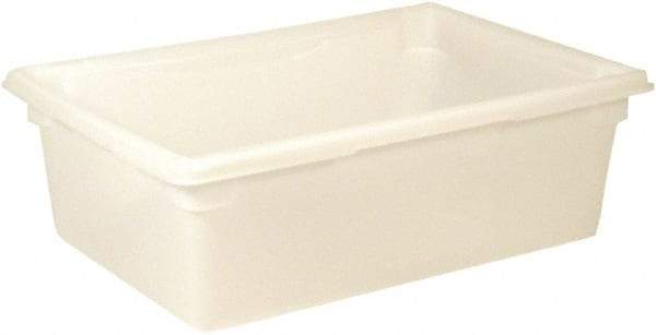 Rubbermaid - Rectangular, White Polyethylene Food Tote Box - 9" High x 18" Wide x 26" Long, with Snap-On Lid - Exact Tool & Supply