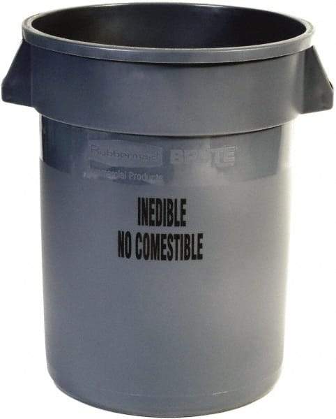 Rubbermaid - Round, Gray Food Storage Container - 27.3" High x 22" Wide - Exact Tool & Supply