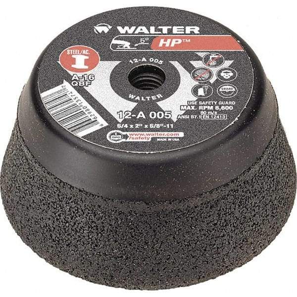 WALTER Surface Technologies - 5" Diam, Surface Grinding Wheel - Aluminum Oxide/Silicon Carbide Blend, Type 11, Resinoid Bond - Exact Tool & Supply
