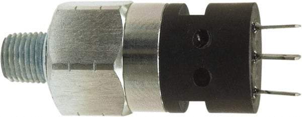 Anfield - NC, SPDT, 1,000 to 3,000 psi, Snap Action Pressure and Level Switch - Adjustable Pressure, 12/24 VDC, 125 VAC, 250 VAC, 1/4 Inch Connector, Screw Terminal, For Use with Hydraulic Applications, Pneumatic Applications - Exact Tool & Supply