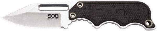 SOG Specialty Knives - 1-29/32" Long Blade, 5Cr15MoV Stainless Steel, Fine Edge, Fixed Blade Knife - 4.8" OAL, Includes Hard Molded Nylon Sheath - Exact Tool & Supply