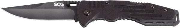 SOG Specialty Knives - 3-5/8" Blade, 8-1/4" OAL, Straight Clip Point Folding Knife - 4-5/8" Closed Length, G-10, 1 Blade, 1 Edge - Exact Tool & Supply
