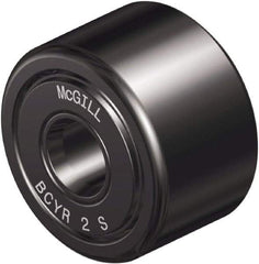McGill - 1/2" Bore, 1-3/4" Roller Diam x 1" Roller Width, Steel Sealed Self-Lubricating Yoke Cam Follower with Nonmetallic Bushing - 1.06" Overall Width - Exact Tool & Supply