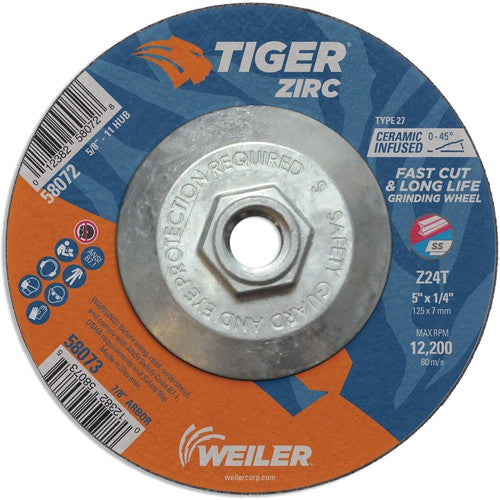 5X1/4 Z24T ZIRC T27 GRIND WHEEL - Exact Tool & Supply