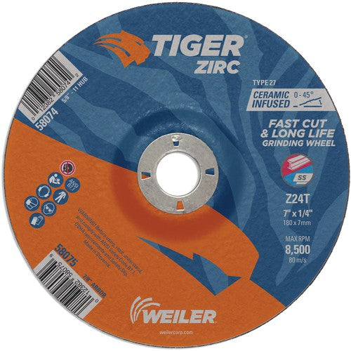 7X1/4X7/8 Z24T ZIRC T27 GRIND WHL - Exact Tool & Supply