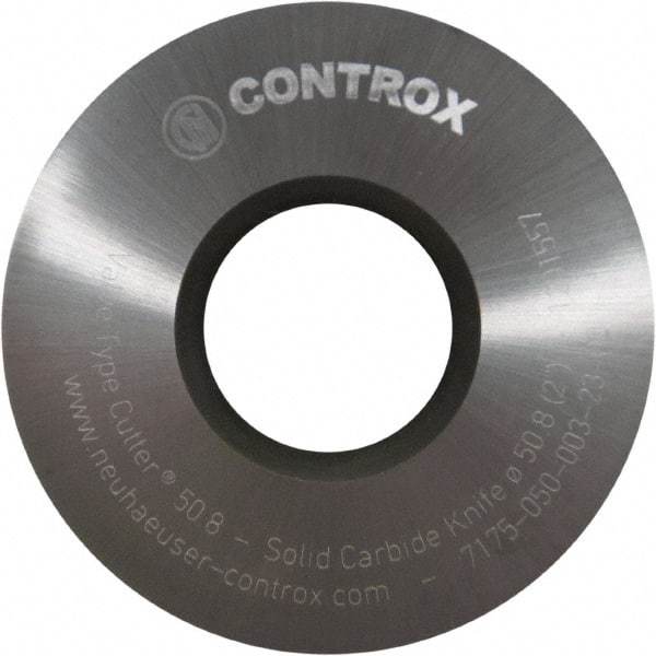 Controx - 2" Diam x 0.1299" Blade Thickness x 3/4" Arbor Hole Diam, 0 Tooth Slitting and Slotting Saw - Arbor Connection, Right Hand, Uncoated, Solid Carbide, Concave Ground - Exact Tool & Supply