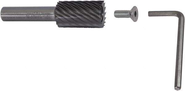 Controx - 7/8" Diam, 1-1/2" LOC, Plain End, Powdered Metal Diamond Pattern Router Bit - Right Hand Cut, 3-1/2" OAL - Exact Tool & Supply