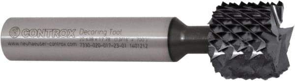 Controx - 11.51mm Diam, 0.45" LOC, Square End, Solid Carbide Diamond Pattern Router Bit - Right Hand Cut, 2-61/64" OAL - Exact Tool & Supply