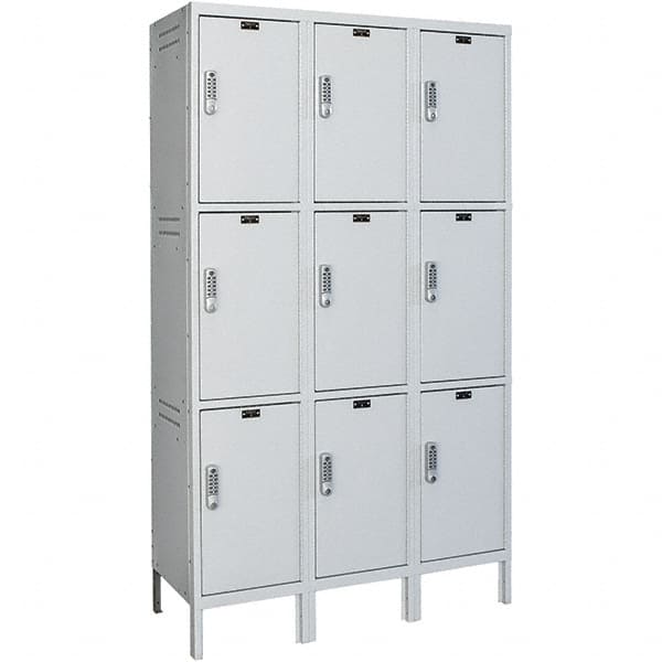 Hallowell - 9 Door, 3 Tier, Charging Station Locker - Exact Tool & Supply