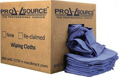 PRO-SOURCE - 25 Inch Long x 16 Inch Wide Virgin Cotton Rags - Blue, Huck, Lint Free, 10 Lbs. at 5 to 7 per Pound, Box - Exact Tool & Supply