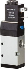 ARO/Ingersoll-Rand - 1/4" Inlet x 1/4" Outlet, Single Solenoid Actuator, Spring Return, 2 Position, Body Ported Solenoid Air Valve - 120 VAC Input, 0.7 CV, 3 Way, 115 psi, 122° Max Temp, 15° Min Temp - Exact Tool & Supply