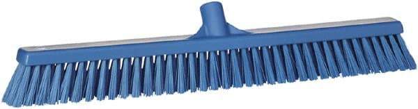 Vikan - 24" Combo Duty Polyester Push Broom - 2" Bristle Length, Plastic Block, European Threaded Handle Connection - Exact Tool & Supply