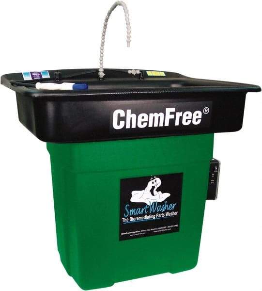 CRC - Free Standing Water-Based Parts Washer - 25 Gal Max Operating Capacity, Plastic Tank, 17" Long x 28" Wide, 110 Input Volts - Exact Tool & Supply