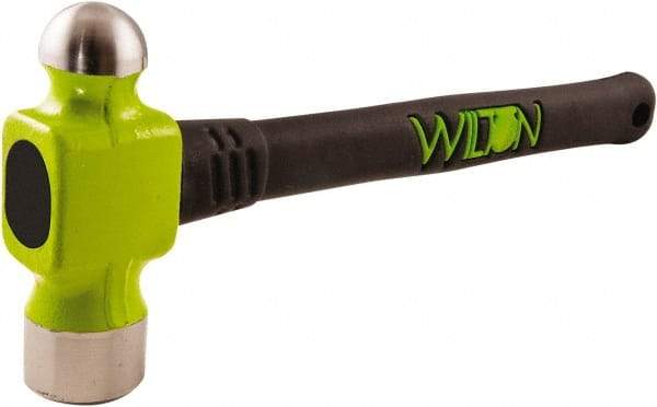 Wilton - Drop Forged Steel Ball Pein Hammer - Steel Handle with Grip, 14" OAL - Exact Tool & Supply