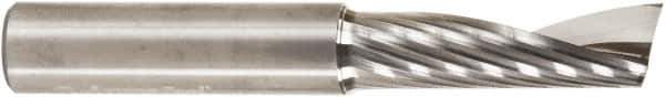 Amana Tool - 1/2" Cutting Diam x 1-5/8" Length of Cut, 1 Flute, Upcut Spiral Router Bit - Uncoated, Right Hand Cut, Solid Carbide, 3-1/2" OAL x 1/2" Shank Diam, 30° Helix Angle - Exact Tool & Supply