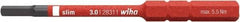 Wiha - 4mm Drive, Inch or Metric Screwdriver Bit - 75mm OAL - Exact Tool & Supply