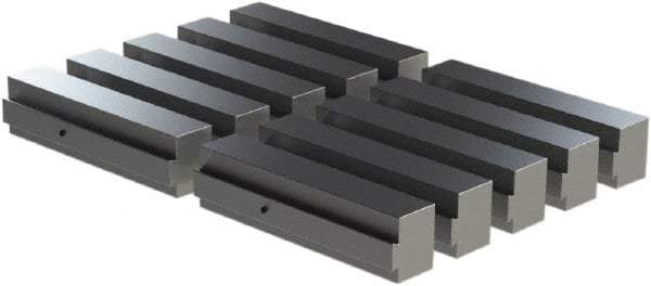 CarveSmart - 1-1/2" Wide x 2" High x 1-1/2" Thick, Flat/No Step Vise Jaw - Soft, Aluminum, Fixed Jaw, Compatible with 6" Vises - Exact Tool & Supply