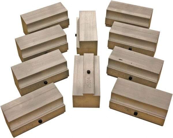 CarveSmart - 1-1/2" Wide x 2" High x 1-1/2" Thick, Flat/No Step Vise Jaw - Soft, Aluminum, Fixed Jaw, Compatible with 6" Vises - Exact Tool & Supply