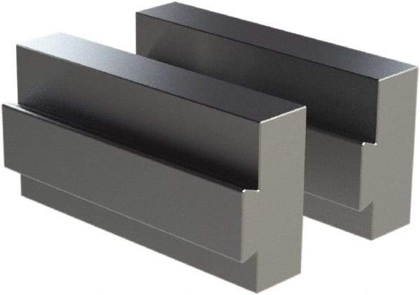 CarveSmart - 1" Wide x 2-1/4" High x 1" Thick, Flat/No Step Vise Jaw - Soft, Aluminum, Fixed Jaw, Compatible with 6" Vises - Exact Tool & Supply