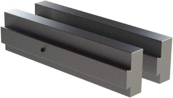 CarveSmart - 3/4" Wide x 2" High x 3/4" Thick, Flat/No Step Vise Jaw - Soft, Aluminum, Fixed Jaw, Compatible with 6" Vises - Exact Tool & Supply