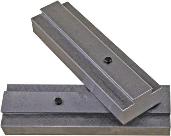 CarveSmart - 3/4" Wide x 1.71" High x 3/4" Thick, Flat/No Step Vise Jaw - Soft, Ductile Iron, Fixed Jaw, Compatible with 6" Vises - Exact Tool & Supply