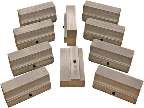 CarveSmart - 1" Wide x 2-1/4" High x 1" Thick, Flat/No Step Vise Jaw - Soft, Aluminum, Fixed Jaw, Compatible with 6" Vises - Exact Tool & Supply