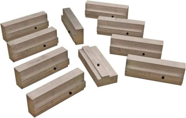 CarveSmart - 1" Wide x 2-1/4" High x 1" Thick, Flat/No Step Vise Jaw - Soft, Aluminum, Fixed Jaw, Compatible with 6" Vises - Exact Tool & Supply