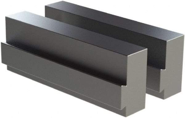 CarveSmart - 1" Wide x 2-1/4" High x 1" Thick, Flat/No Step Vise Jaw - Soft, Aluminum, Fixed Jaw, Compatible with 6" Vises - Exact Tool & Supply