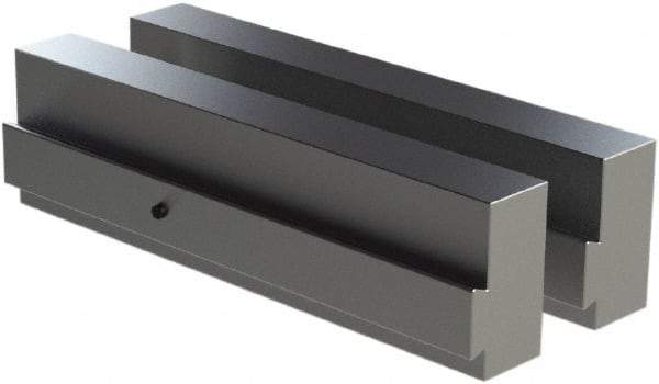 CarveSmart - 1" Wide x 2-1/4" High x 1" Thick, Flat/No Step Vise Jaw - Soft, Aluminum, Fixed Jaw, Compatible with 6" Vises - Exact Tool & Supply
