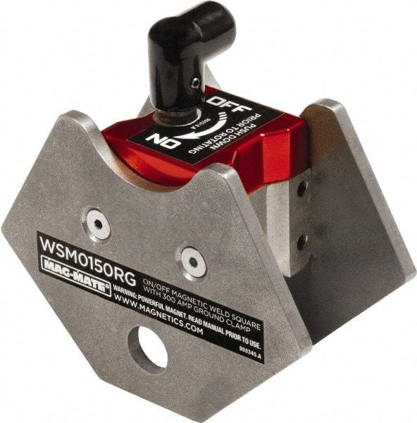 Mag-Mate - 1-15/16" Wide x 4" Deep x 3-3/4" High Rare Earth Magnetic Welding & Fabrication Square - 150 Lb Average Pull Force - Exact Tool & Supply