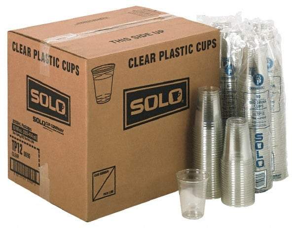 Solo - Solo Plastic Cold Cups, 12 oz Clear - Plastic Cold Cups, 12 Ounce Clear - Exact Tool & Supply